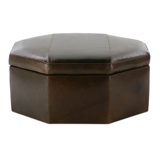Picture of Othello 40" Octagon Leather Storage Ottoman